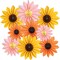 Sunflower Party Decorations Paper Fans Board Decor Summer Orange Pink Sunflower Decor Yellow Hanging Fans Flower Garland